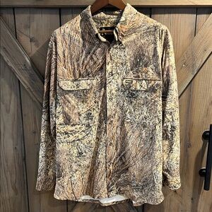 Men’s Rocky Outdoors Long Sleeve Mossy Oak Scent IQ Camo Button Shirt Size XL
